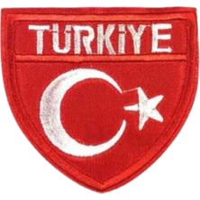 Aplike Ütü Ile Yapışan Türk Bayrağı Türkiye Yazılı Arma 4 cm