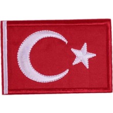 Aplike Ütü Ile Yapışan Türk Bayrağı Dikdörtgen Arma 6x4 cm