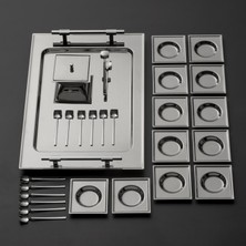 Jumbo New 9100 28 Parça Kare Çay Seti Çelik