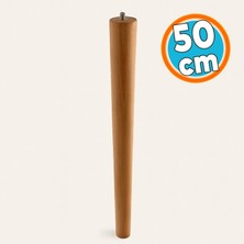 Kahverengi Boyalı Ahşap Silindir Sehpa ve Masa Ayağı Ayakları Aksesuarları Modern Tasarım 50 cm