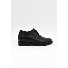 One Erkek Hakiki Deri El Yapımı Siyah Klasik 7 cm Boy Uzatan Ayakkabı