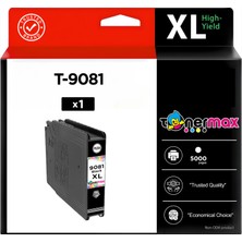 tonermax Epson T-9081 Siyah Muadil Kartuş - Yüksek Kapasiteli / Epson Workforce Pro WF-6090DTWC/WF-6090D2TWC/WF-6590DWF/WF-6590DTWFC/WF-6590D2TWFC