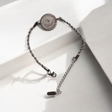 Osmanlı Tuğrası Yuvarlak Burgulu Çelik Bileklik