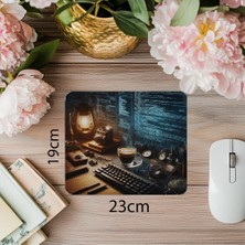 Luluyen Cam Bardakta Espresso ve Kod Işıkları Mousepad - 19X23 cm 2 mm Dikdörtgen Ithal Baskılı Mouse Pad