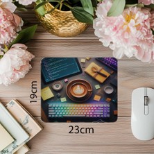 Luluyen Kahve ve Kod Sevenlere Özel Mouse Pad - 19X23 cm 2 mm Dikdörtgen Ithal Baskılı Mouse Pad