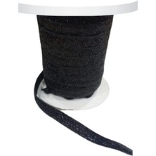 Kadife Kurdele Simli 1 cm Siyah 5 Metre