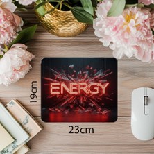 Luluyen Cam Efektli Neon Yazı Temalı Mousepad - 19X23 cm 2 mm Dikdörtgen Ithal Baskılı Mouse Pad