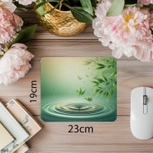 Luluyen Sakin Su Üzerinde Yüzen Bambu Mousepad - 19X23 cm 2 mm Dikdörtgen Ithal Baskılı Mouse Pad