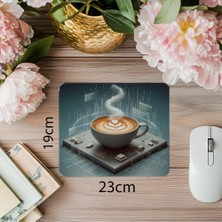 Luluyen Terminal Şeklinde Latte Sanatı Mousepad - 19X23 cm 2 mm Dikdörtgen Ithal Baskılı Mouse Pad