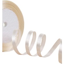 Saten Kurdele 1 cm 10 Metre Ekru