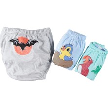 3 'lü Sevimli Hayvan Baskılı Bebek Alıştırma Külot (No3= 20-25) (No4= 25-30 Kg)