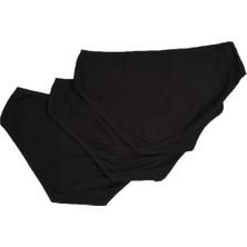 Siyah 3'lü Paket Kadın Cover Slip Külot %100 Pamuk