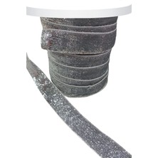 Kadife Kurdele Simli 2 cm Gümüş 10 Metre