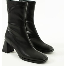 Streç Bilekli Orta Boy Topuklu Bot