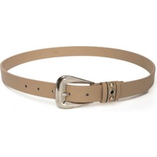 Kadın Bej 2.5 cm Köprü Detaylı Kemer