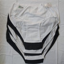 6 Adet 3siyah 3 Beyaz Bambu  Bikini Külot