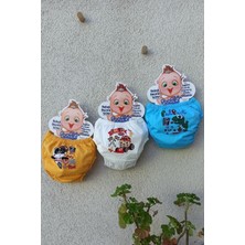 Unisex Çocuk Desenli Büyük Beden 3'lü Alıştırma Külodu