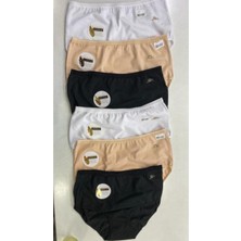 Kadın Beyaz 6'lı Paket Likralı Modal Yüksek Bel Külot