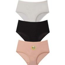 Kadın Yüksek Bel 3'lü 3 Adet Pamuklu Ultra Rahat Hava Alan Bambu Külot