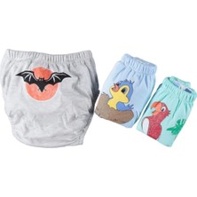 3 'lü Sevimli Hayvan Baskılı Bebek Alıştırma Külot (No3= 20-25) (No4= 25-30 Kg)