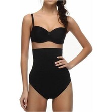 Kadın Siyah Kalça Silikon Belli Yüksek Bel Slip Korse