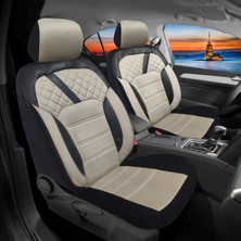 Oto Pandami  Toyota Yaris XP13 2011-2019 Uyumlu 1+1 Krem Tay Tüyü Koltuk Kılıfı