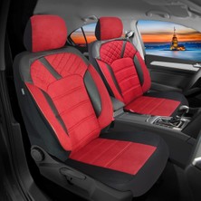 Oto Pandami  Bmw 1er F20 2011 Uyumlu 1+1 Kırmızı Tay Tüyü Koltuk Kılıfı