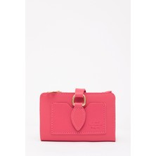 SHAKA Fuşya SHK66 Damla Tokalı Çıtçıtlı Ön Cepli Bozuk ve Kağıt Para Bölmeli Kartlıklı Şık Cüzdan