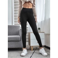 Korse Etkili  Toparlayıcı Ekstra Yüksek Bel Mat Siyah Çelik Tayt