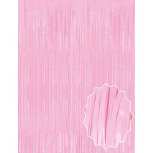 Soft Pembe Püsküllü Kapı Perdesi