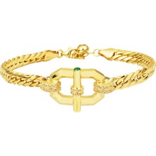 Gurmet Zincirli 14 Ayar Altın Kelepçe Bileklik