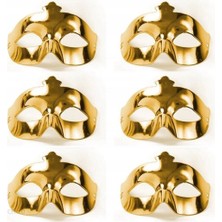 Altın Metalize Renk Düz Balo Parti Maskesi