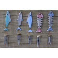 Ahşap Balıklı Metal Çan