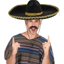 Sombrero Meksika Şapkası Altın Şeritli Yetişkin Boy