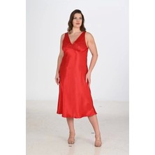 Bicomi 2li Kırmızı Sabahlık Takımı Bigsize 6226