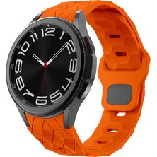 Mobicas Galaxy Watch 5 (40MM) Uyumlu 20MM Kavisli Desenli Silikon KORDON-116 Turuncu