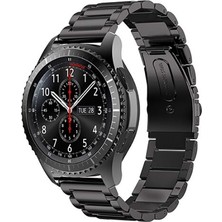 Mobicas Galaxy Watch 5 Pro (45MM) Uyumlu 20MM Klasik Metal Kordon-04 Siyah
