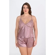 Bicomi Büyük Beden Vizon Şort Takımı