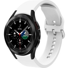 Mobicas Galaxy Watch 6 Classic (47MM) Uyumlu 20MM Kavisli Silikon Kordon-50 Beyaz