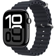 Mobicas Apple Watch Ultra (49MM) Uyumlu Ocean Silikon Kordon-75 Lacivert