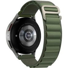 Mobicas Galaxy Watch 7 (44MM) Uyumlu 20MM Kancalı Kumaş Kordon-74 Yeşil