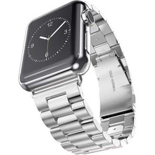 Mobicas Apple Watch Se 2 (40MM) Uyumlu Klasik Metal Kordon-04 Gümüş