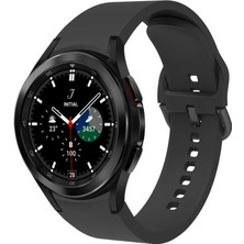 Mobicas Galaxy Watch 4 Classic (46MM) Uyumlu 20MM Kavisli Silikon Kordon-50 Siyah