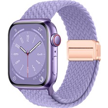 Mobicas Apple Watch Ultra 2 (49MM) Uyumlu Hasır Örgülü KORDON-134 Lila