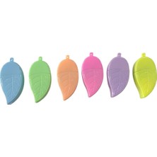 Mini Yaprak Desenli Fosforlu Kalem 6 Renk