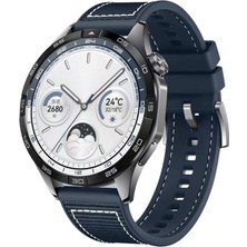 Mobicas Huawei Watch 3 Pro Classic (48MM) Uyumlu 22MM Örgü Dikişli Silikon KORDON-102 Mavi