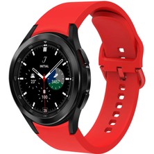 Mobicas Galaxy Watch 7 (44MM) Uyumlu 20MM Kavisli Silikon Kordon-50 Kırmızı