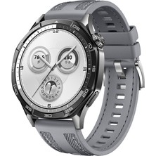 Mobicas Huawei Watch Ultimate Uyumlu 22MM Dikiş Desenli Silikon KORDON-128 Gri