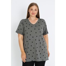 Intensive Collection Kadın Puantiyeli Kısa Kollu Pamuklu Bluz