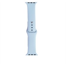 Mobicas Apple Watch Se (44MM) Uyumlu Klasik Silikon Kordon Açık Mavi